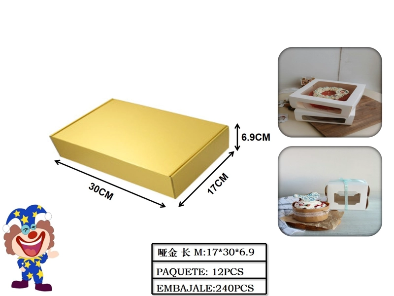 CAJAS DORADA CON TAPA 30 CM X 17 CM X 6.9 CM - 1