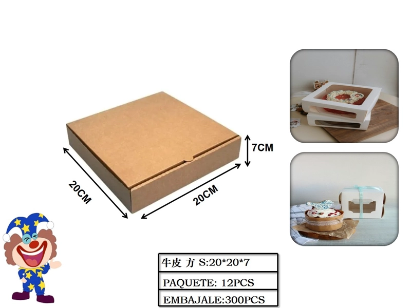 CAJAS DE CARTON MARRON CON TAPA 20CM X 20CM X 7CM - 1