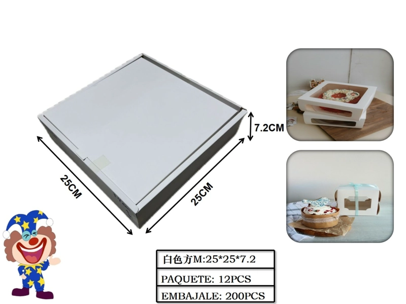 CAJAS DE CARTON BLANCO CON TAPA 25 CM X 25 CM X 7.2 CM - 1