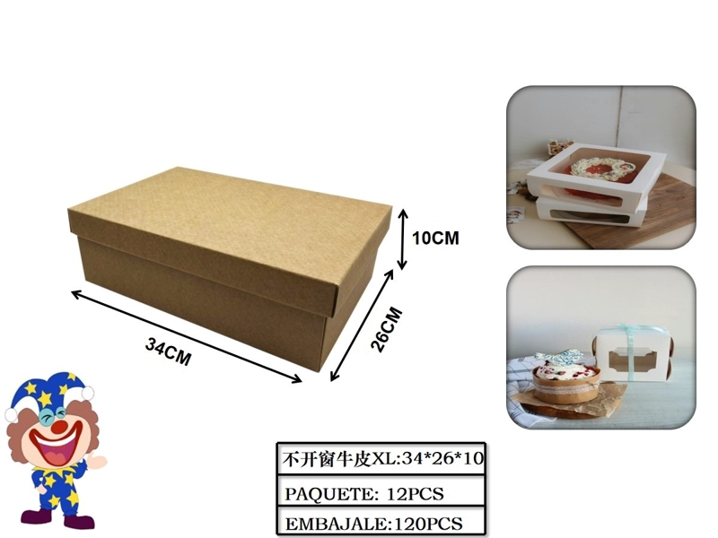 CAJAS DE CARTON MARRON CON TAPA 34 CM X 26 CM X 10 CM - 1