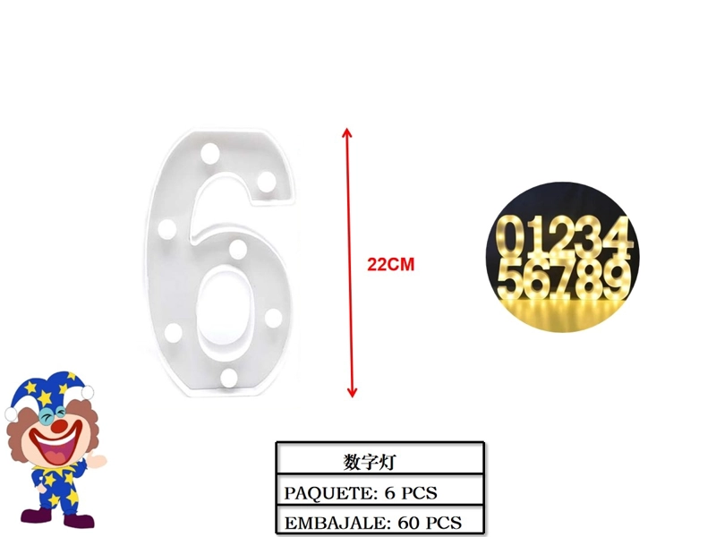 NUMERO LED LED (BLANCA / 6) - 1