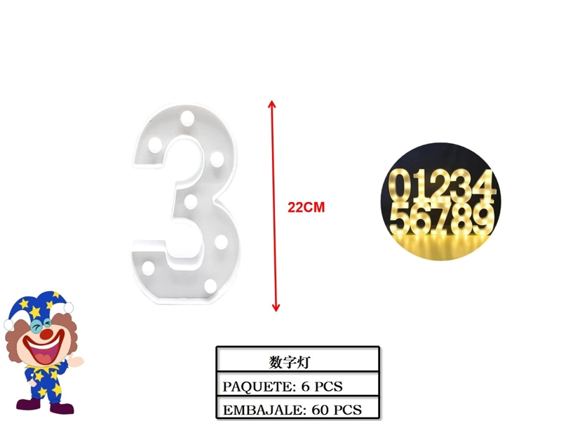 NUMERO LED (BLANCA / 3) - 1