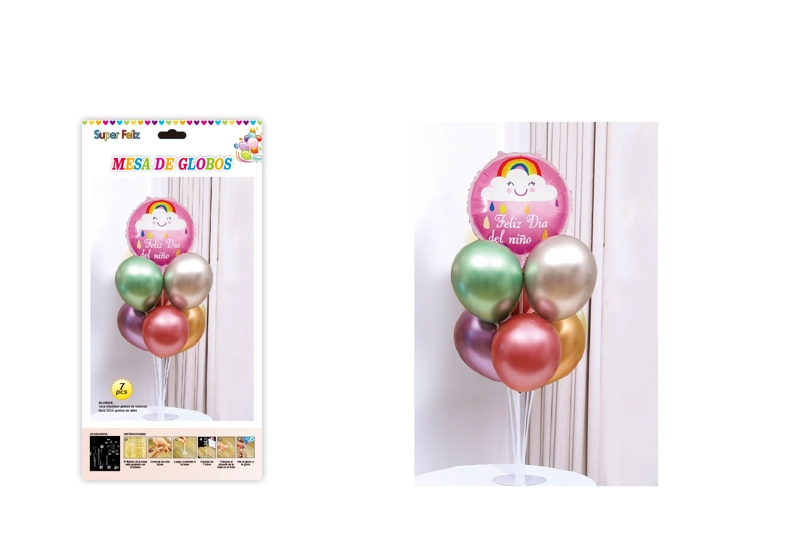 DIA DEL NIÑO (ARREGLO DE GLOBOS MULTICOLORES METALICOS) - 1