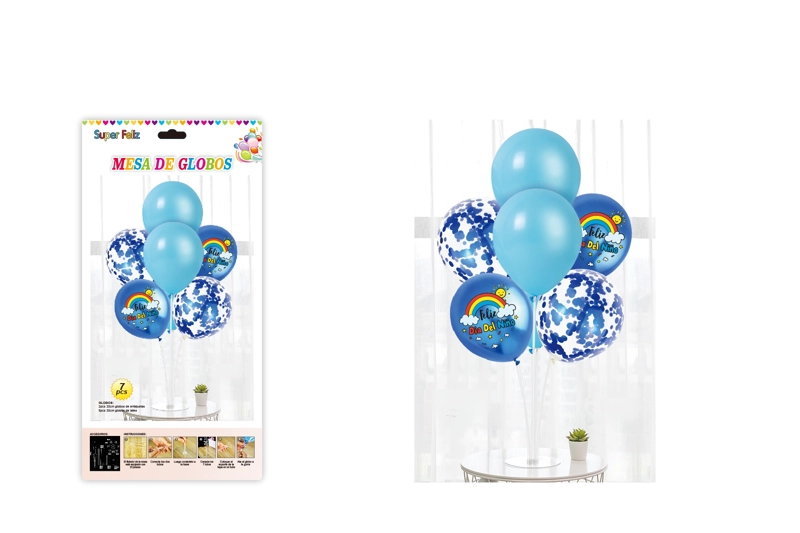 DIA DEL NIÑO (ARREGLO DE GLOBOS AZULES/CONFETTI) - 1