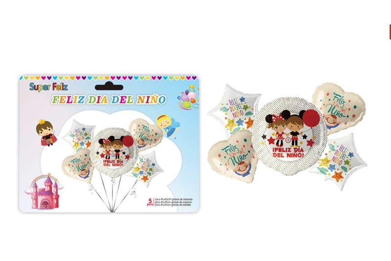 DIA DEL NIÑO (ARREGLO DE GLOBOS BEIGE/BLANCO) - 1