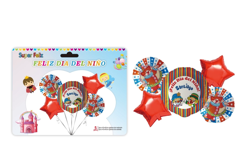 DIA DEL NIÑO (ARREGLO DE GLOBOS ROJO/MULTICOLOR) - 1
