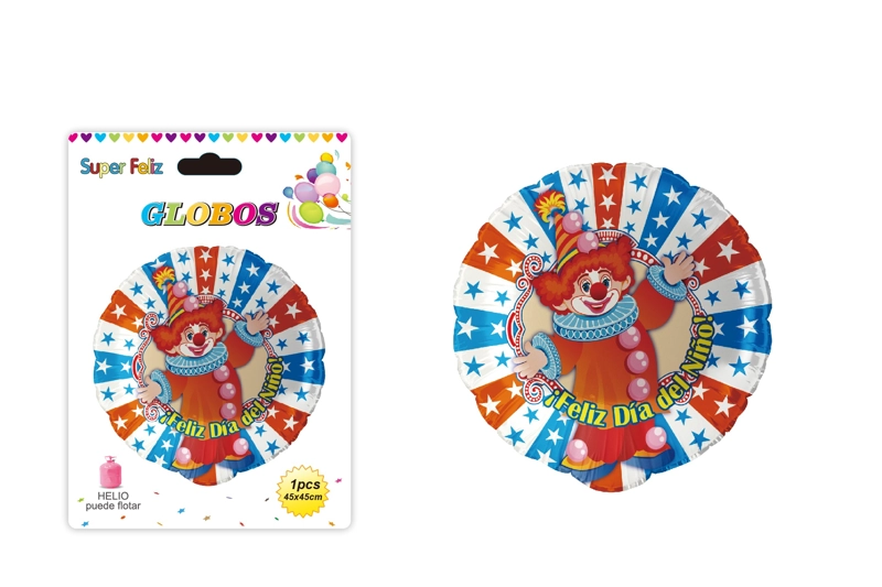 DIA DEL NIÑO (GLOBOS MULTICOLOR/REDONDO/PAYASO) - 1