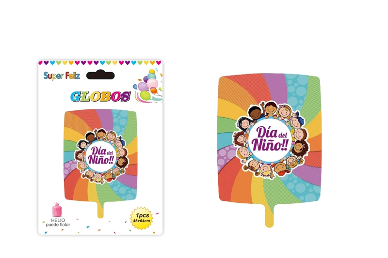 DIA DEL NIÑO (GLOBO CUADRADO MULTICOLOR) - 1