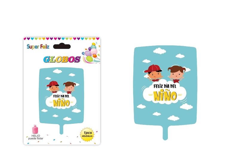 DIA DEL NIÑO (GLOBO CUADRADO AZUL/NUBES) - 1