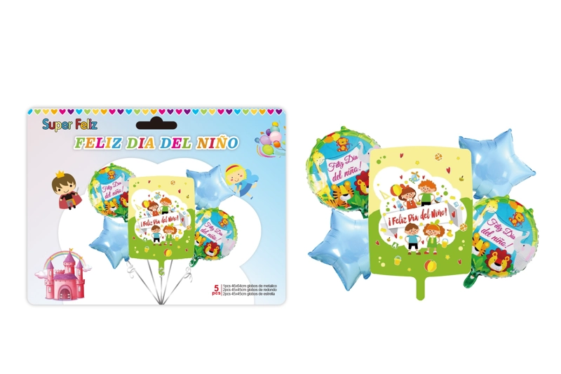 DIA DEL NIÑO (ARREGLO DE GLOBOS VERDE/AZUL) - 1
