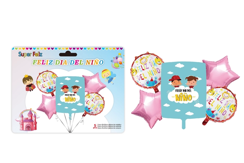 DIA DEL NIÑO (ARREGLO DE GLOBOS AZUL/ROSADO) - 1