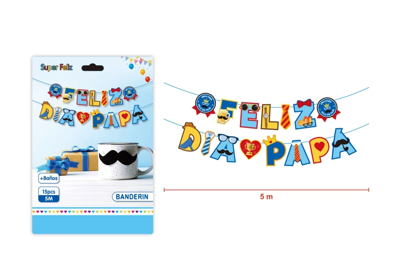 PAPA (GUIRNALDA/FELIZ DIA PAPA MULTICOLOR) - 1