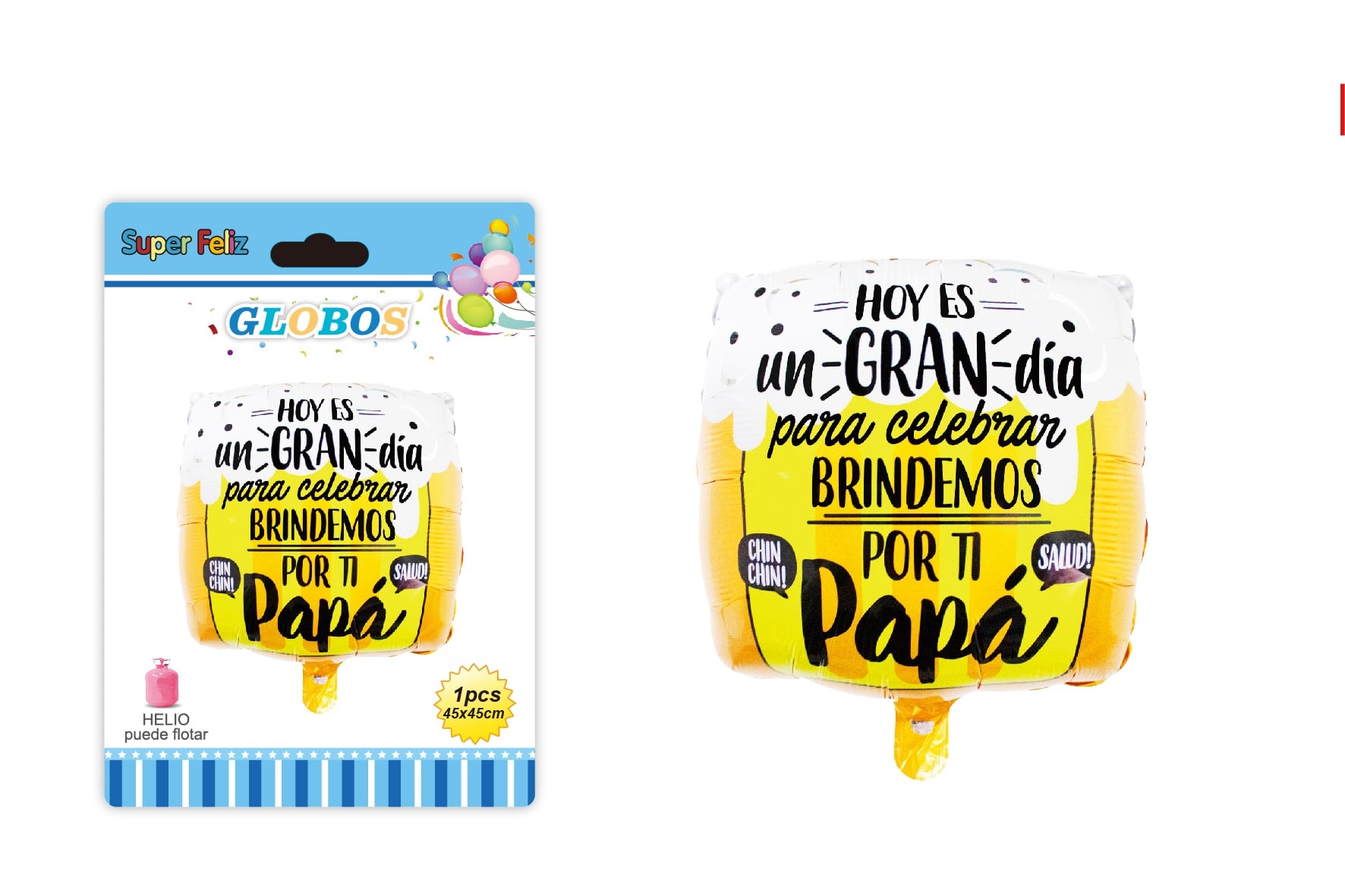 PAPA (GLOBO BLANCO/AMARILLO CUADRADO) - 1