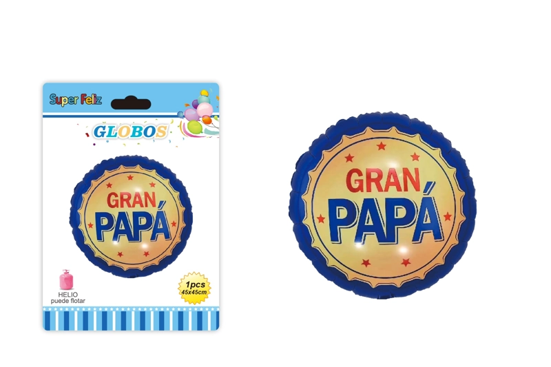 PAPA (GLOBO CIRCULAR AZUL DE HELIO 45 CM X 45 CM GRAN PAPA) - 1