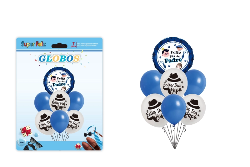 PAPA (GLOBOS/BLANCO/AZUL/SOMBRERO Y BIGOTE/NIÑOS) - 1