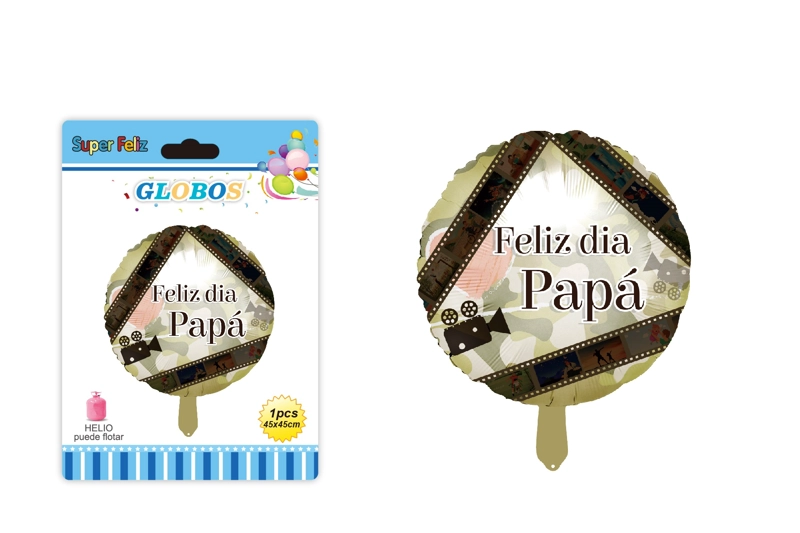 PAPA (GLOBO CIRCULAR, ESTILO CINEMATROGRAFICO, DE HELIO, 45 CM X 45 CM FELIZ DIA PAPA) - 1