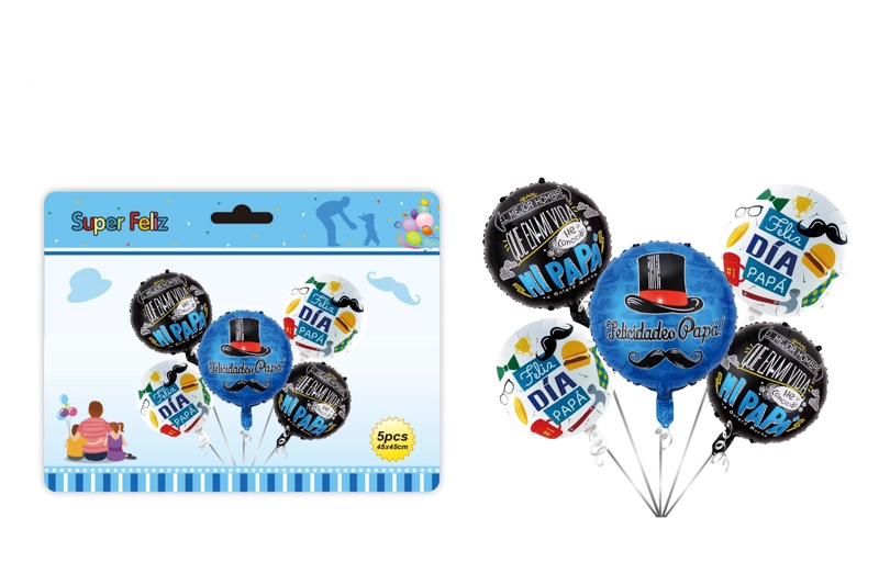 PAPA (COMBO DE GLOBOS/FELIZ DIA PAPA/AZUL/NEGRO/BLANCO) - 1