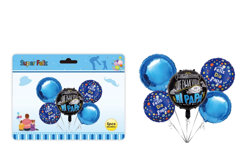PAPA (COMBO DE GLOBOS/FELIZ DIA PAPA/AZUL OSCURO/NEGRO/LUNARES) - 1