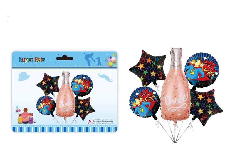 PAPA (COMBO DE GLOBOS/AZUL/ROSADO/NEGRO/CHAMPAN) - 1