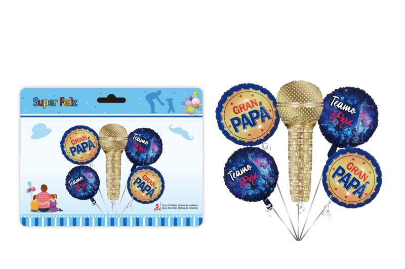 PAPA (COMBO DE GLOBOS/AZUL/DORADO/MICROFONO) - 1
