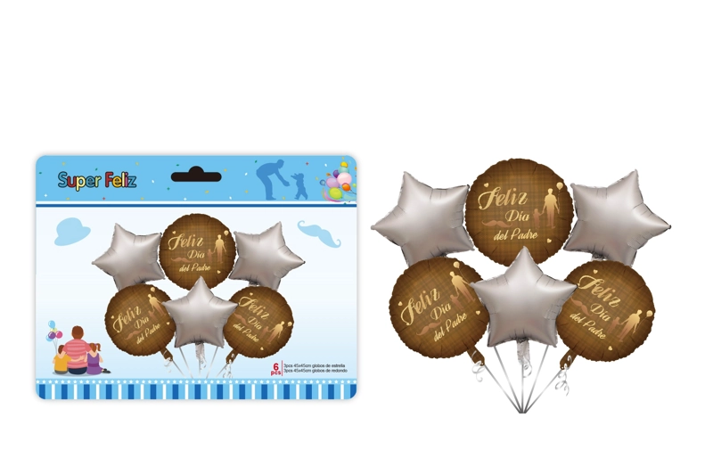PAPA (COMBO DE GLOBOS/DORADO/PLATEADO/ESTRELLAS) - 1