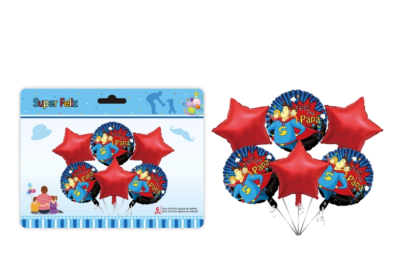 PAPA (COMBO DE GLOBOS/AZUL/ROJO/SUPERHEROE/ESTRELLAS) - 1