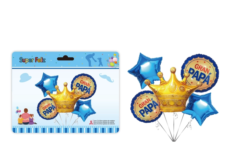 PAPA (COMBO DE GLOBOS/AZUL/DORADO/CORONA Y ESTRELLAS) - 1