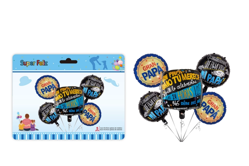 PAPA (COMBO DE GLOBOS/AZUL/NEGRO/ CUADRADO/REDONDO/LETRAS) - 1