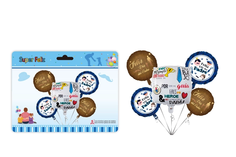 PAPA (COMBO DE GLOBOS/AZUL/BLANCO/MARRON/ CUADRADO/REDONDO) - 1