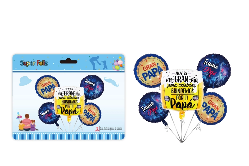 PAPA (COMBO DE GLOBOS/AZUL/DORADO/ CUADRADO/REDONDO/LETRAS) - 1