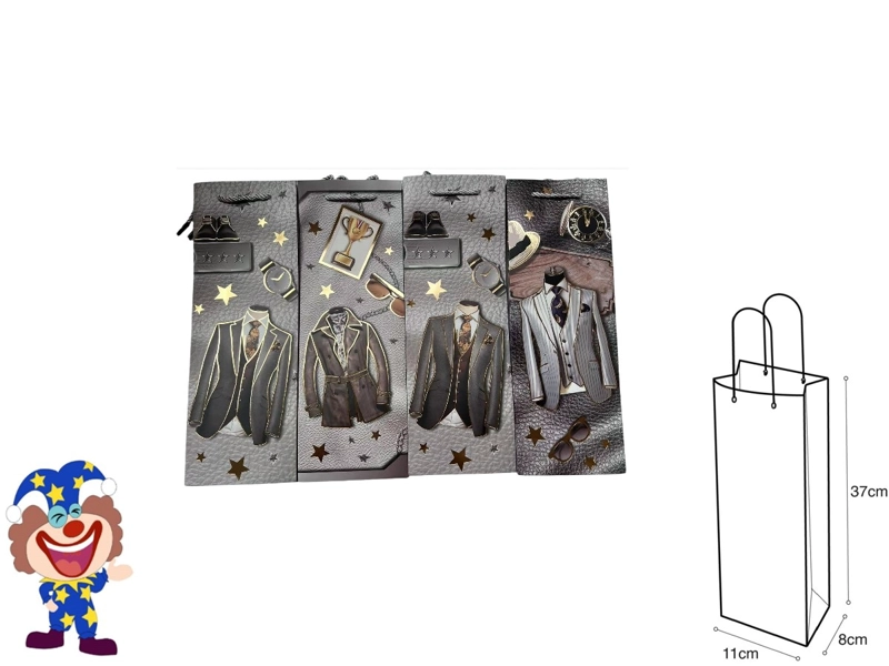 BOLSA DE REGALO (BOTELLA DE VINO/TRAJES/37X11X8CM) - 1