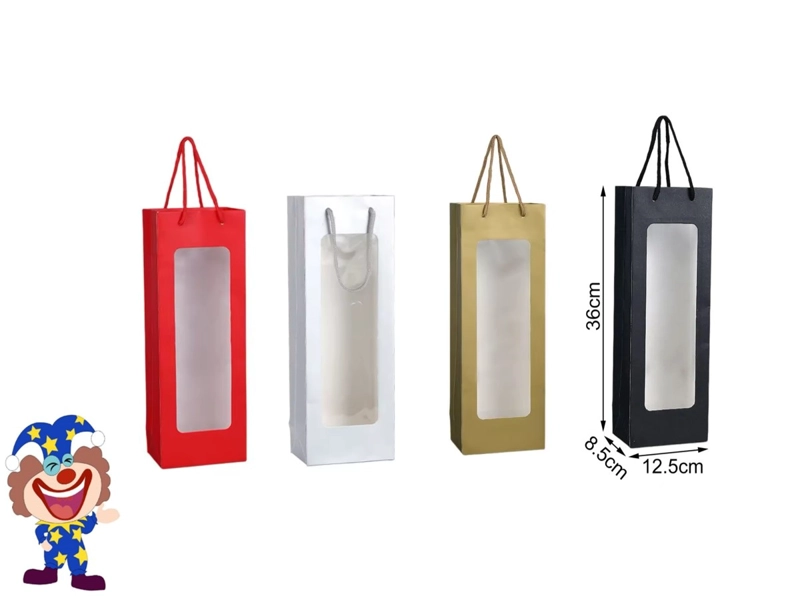 BOLSA DE REGALO (BOTELLA DE VINO/COLORES/36X8.5X12.5CM) - 1