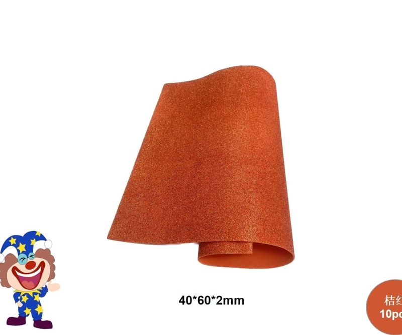 GOMA EVA CON GLITTER NARANJA 40 CM X 60 CM X 2MM - 1