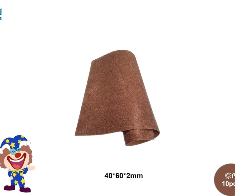 GOMA EVA CON GLITTER MARRON 40 CM X 60 CM X 2 MM - 1