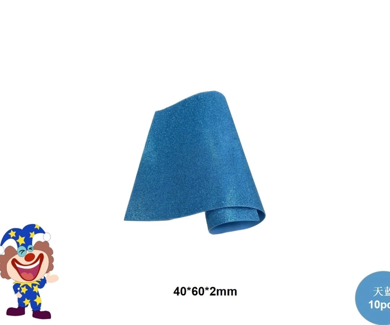 GOMA EVA CON GLITTER AZUL CLARO 40 CM X 60 CM X 2 MM - 1