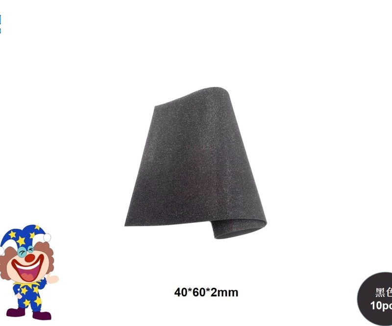 GOMA EVA CON GLITTER NEGRO 40 CM X 60 CM X 2 MM - 1