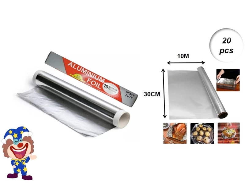 PAPEL DE ALUMINIO 30 CM X 10 M 20 PCS - 1