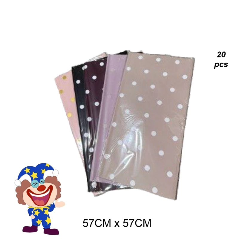 PAPEL COREANO MULTICOLOR CON LUNARES GRANDES 57 CM X 57 CM - 1