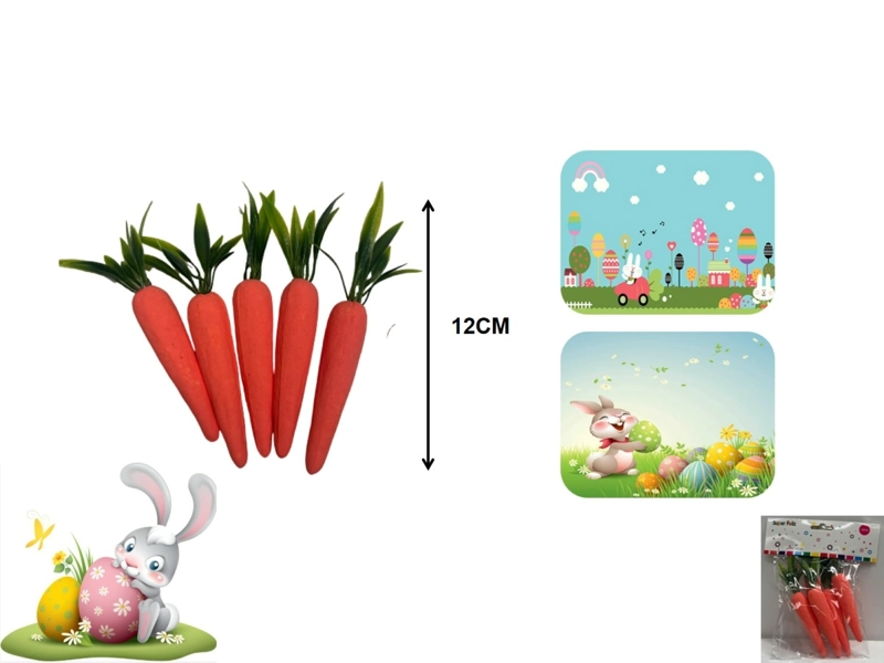 PASCUA ZANAHORIAS DECORATIVAS 12 CM - 1