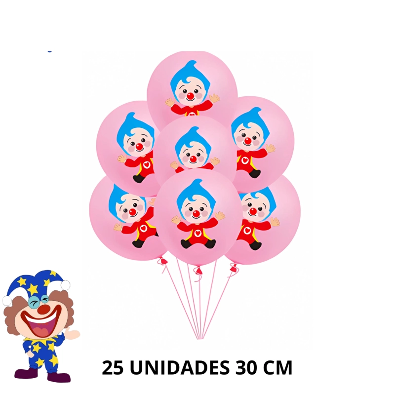 GLOBOS PLIM PLIM ROSADOS 25 UND 30 CM - 1