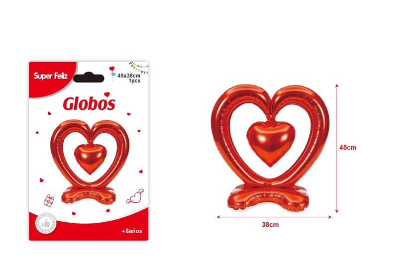 SAN VALENTIN GLOBO EN FORMA DE CORAZON 38 CM X 45 CM - 1