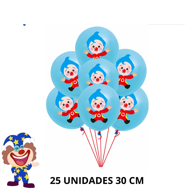 GLOBOS PLIM PLIM AZULES 25 UND 30 CM - 1