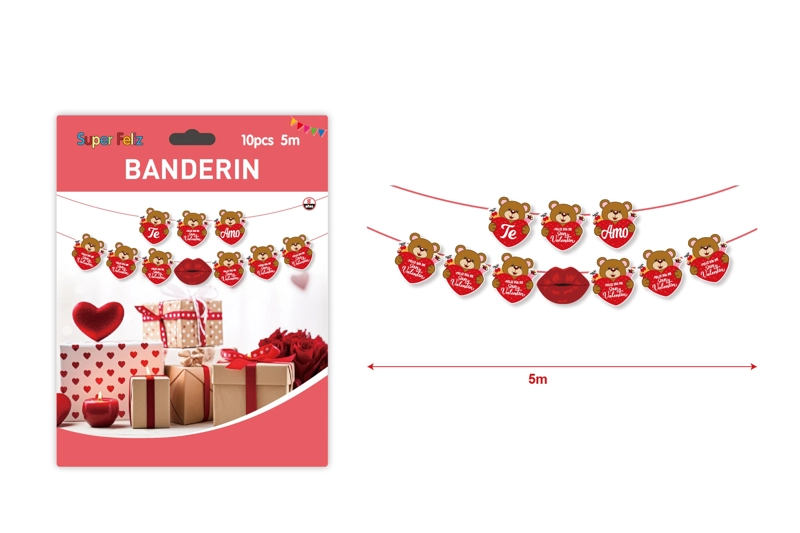 SAN VALENTIN BANDERIN  5 M 10 PCS - 1