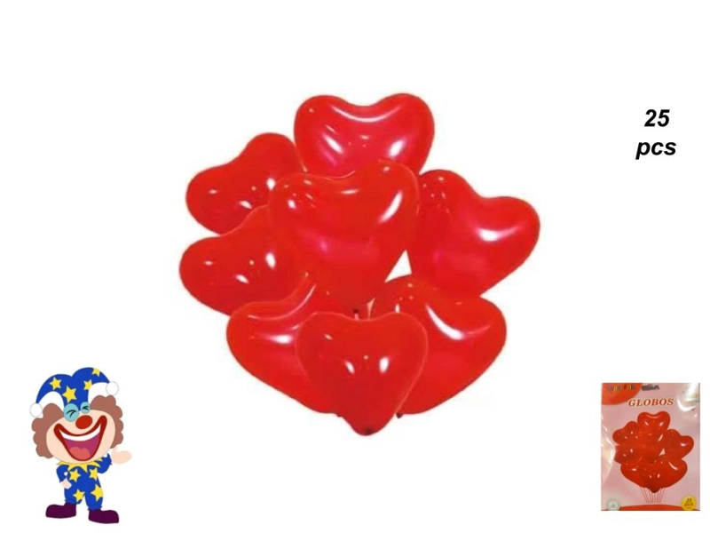 SAN VALENTIN GLOBOS EN FORMA DE CORAZON 25 PCS - 1