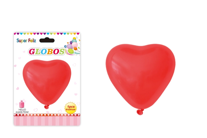 SAN VALENTIN GLOBO CON HELIO/ROJO/CORAZON/91 CM X 91 CM - 1