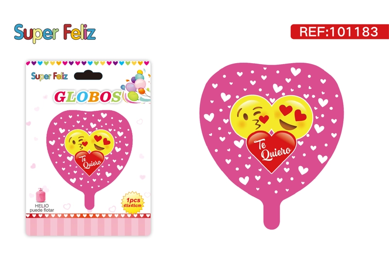 SAN VALENTIN GLOBO CON HELIO/FUCSIA/CORAZON/TE QUIERO/45 CM X 45 CM - 1