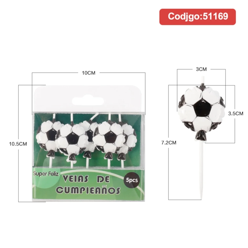VELA CUMPLEAÑOS FUTBOL EN FORMA DE BALON DE FUTBOL 51169 - 1