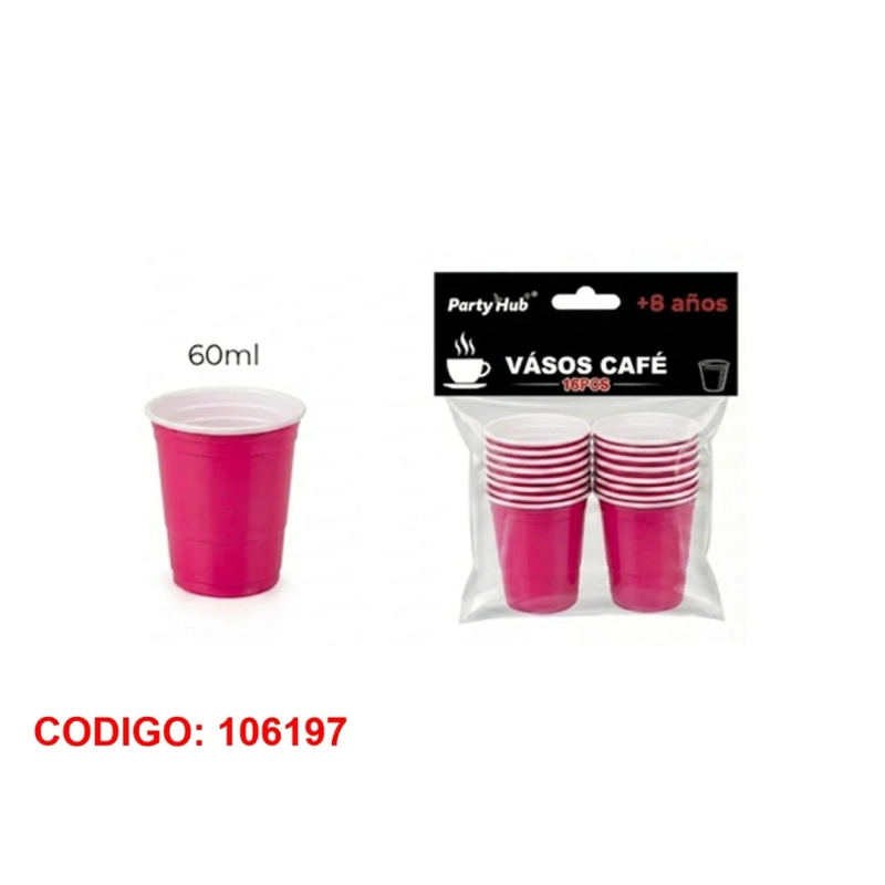 VASOS CUMPLEAÑOS 60ML COLOR FUCSIA 106197 - 1