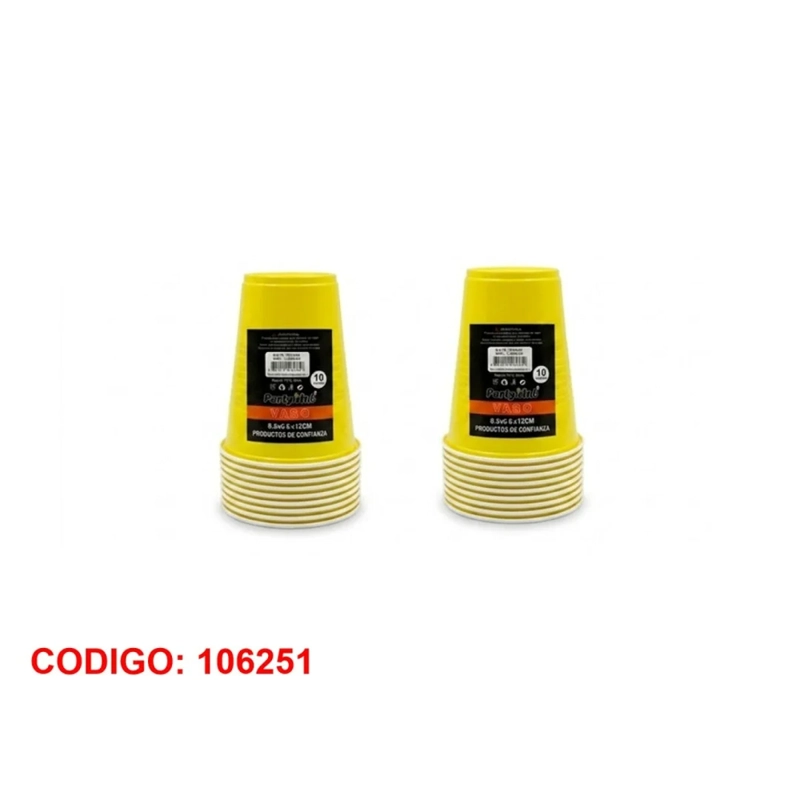 VASOS CUMPLEAÑOS 500ML COLOR AMARILLO 106251 - 1