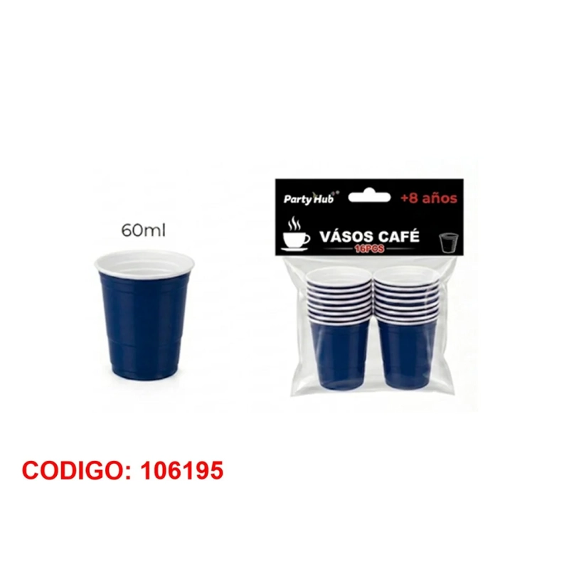 VASOS CUMPLEAÑOS 60ML COLOR AZUL MARINO 106195 - 1